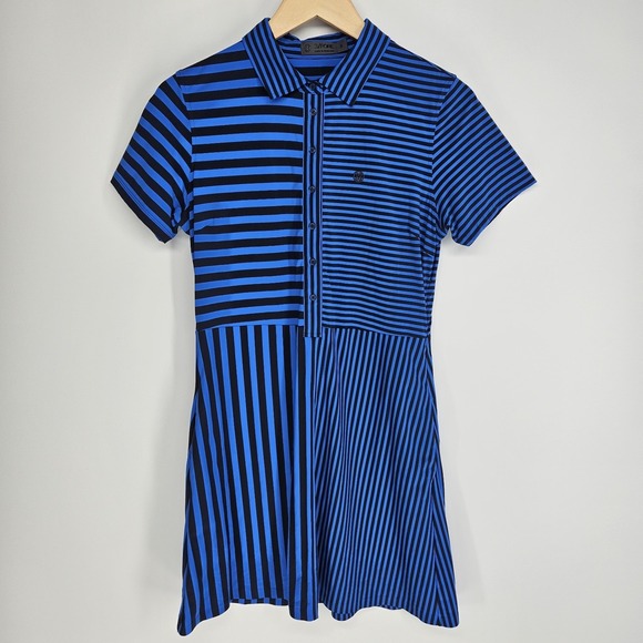 G/FORE Dresses & Skirts - G/FORE Womens Golf Dress Blue Navy Striped Short Sleeve Polo Performance Small s